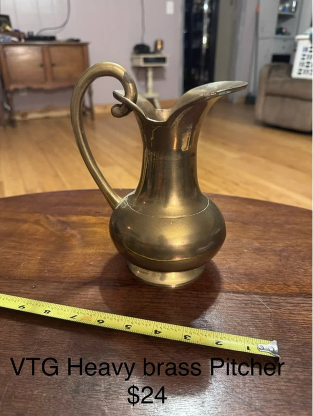 Vintage Heavy Brass Pitcher
